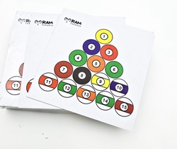 Schietkaarten "pool" 14 x 14 